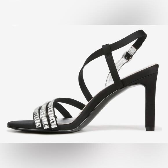 Naturalizer Kimberly 2 Rhinestone Strappy Heels | NWT | Black & Silver - Picture 2 of 10